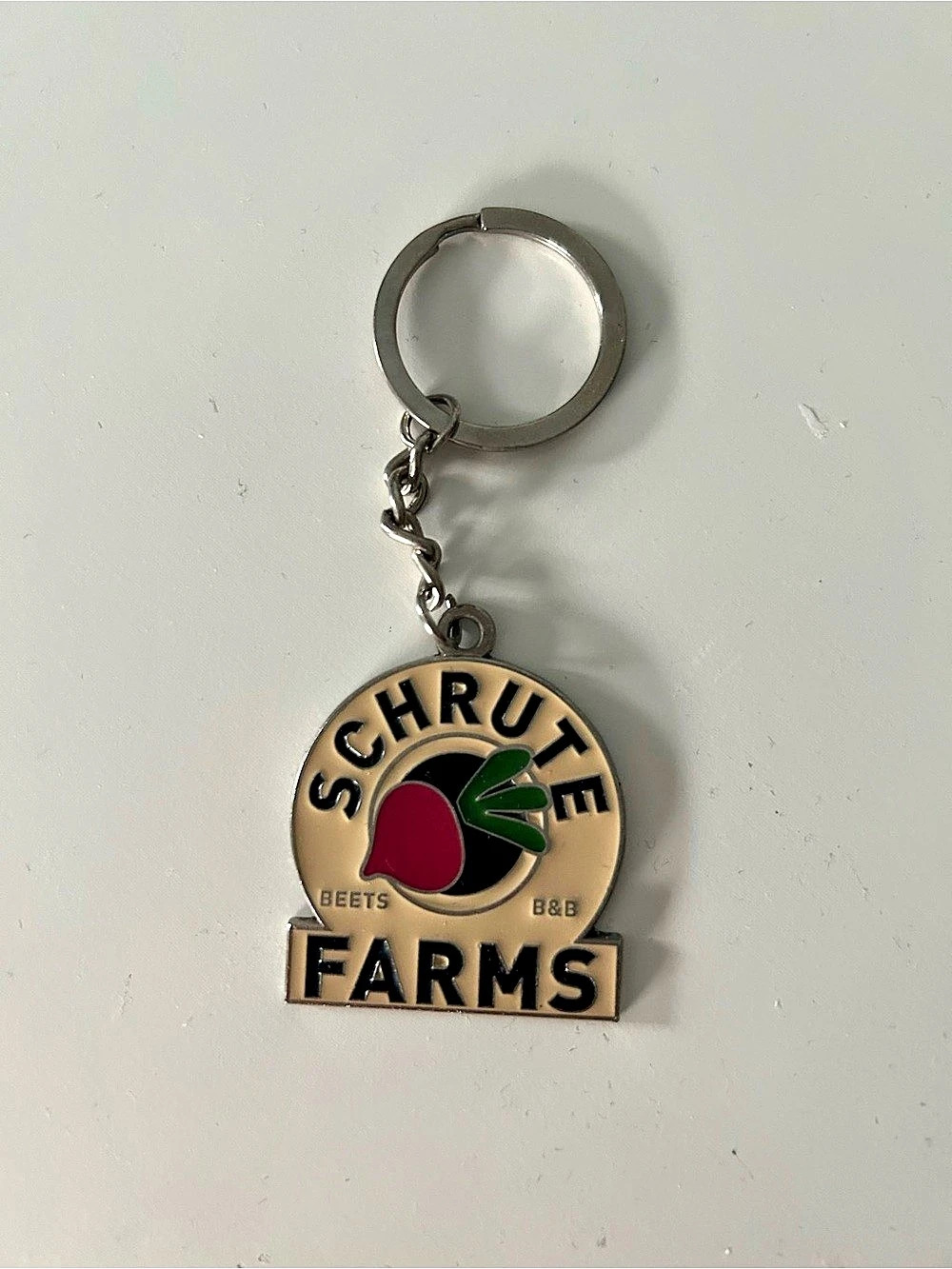 The Office Schrute Farms Enamel Keychain Gold & Green